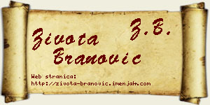 Života Branović vizit kartica